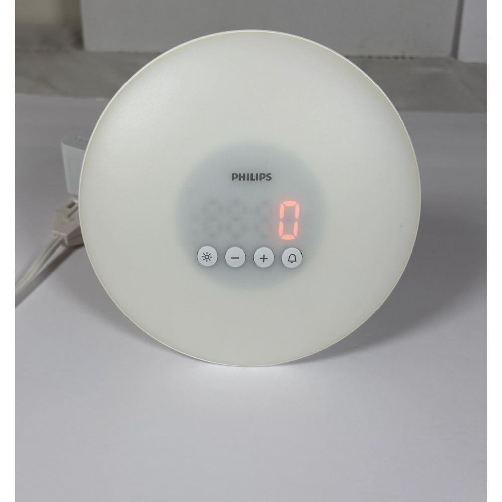 Philips HF3500 Wake Up Light Sunrise Alarm Clock White Tested Working